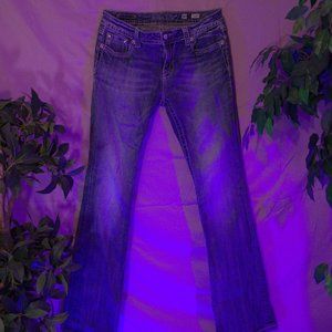 "Miss Me" blue jeans. Size: 30. Style: Boot/Mid-Rise